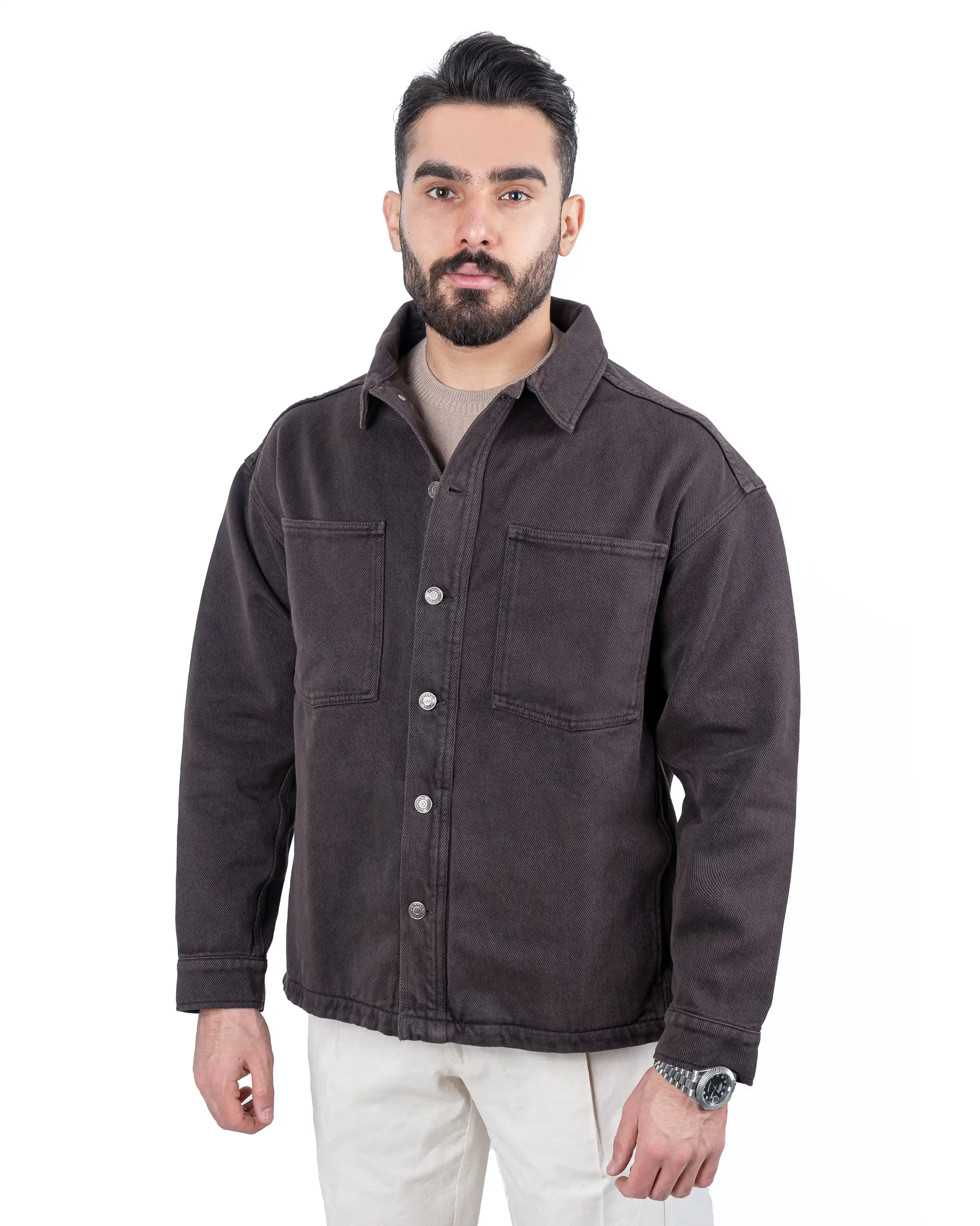 شکت کتان کج راه دو جیب پاکتی cut Box